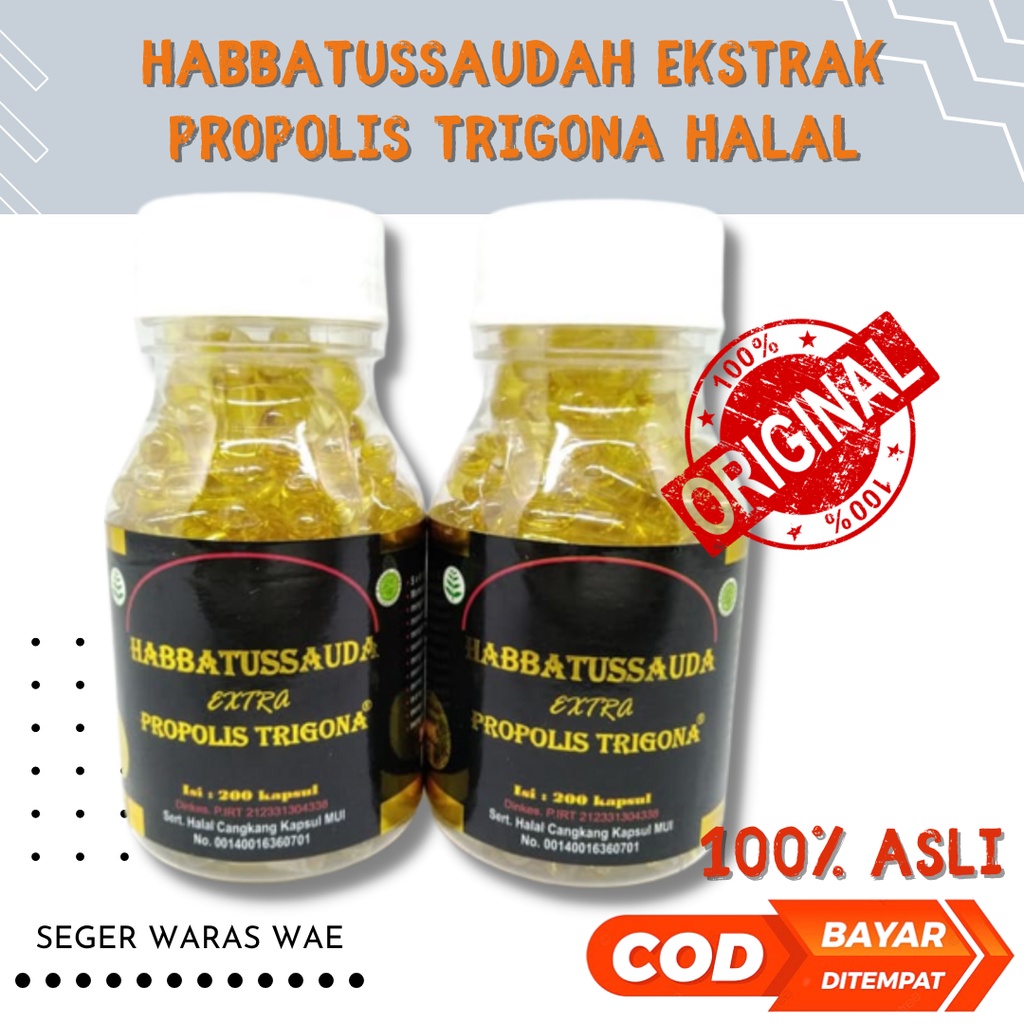 HABBATUSSAUDA Ekstra Propolis Trigona UMS 100 Kapsul / Habbatussaudah Oil / Minyak Jinten Hitam Original