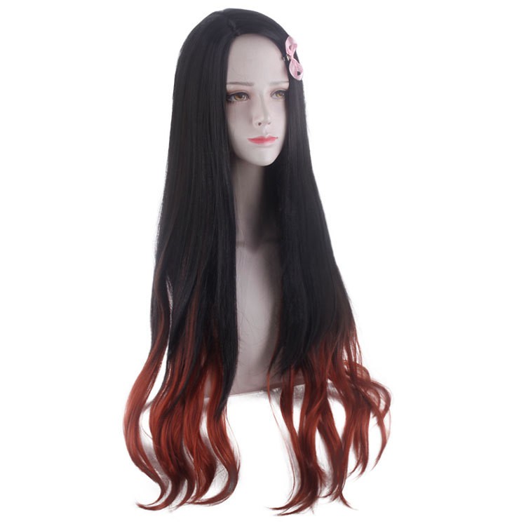 LOL-92 wig daily rambut palsu cosplay panjang kimetsu no yaiba nezuko  demon slayer