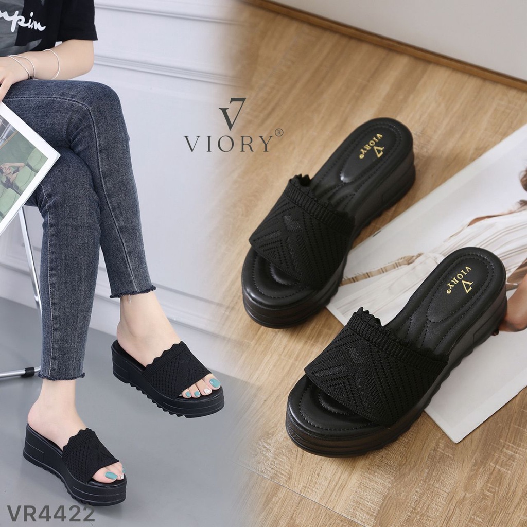 VIORY Sandal Wanita Wedges Shoes Kulit #VR4422 ORIGINAL