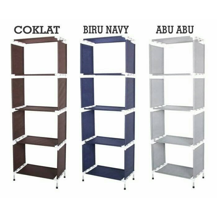 Rak Buku Portable Alumunium 5 Lapis 4 Ruang BKIL_085