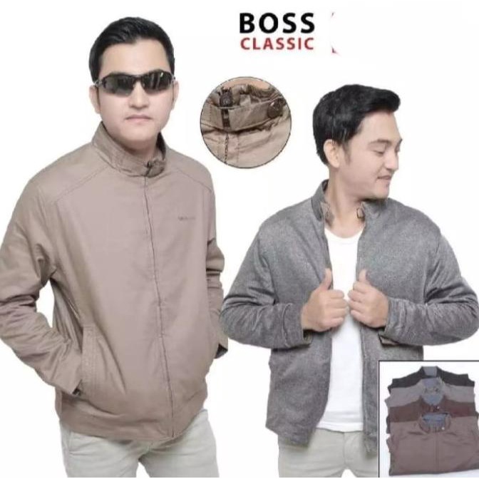 Jaket motor bos katun - jaket boss premium - jaket katun bolak balik