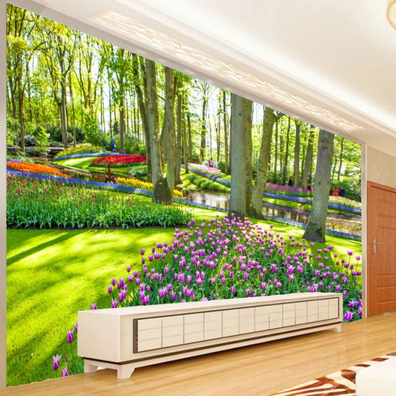 Wallpaper 3D Custom Motif Taman Bunga Keukenhof Belanda