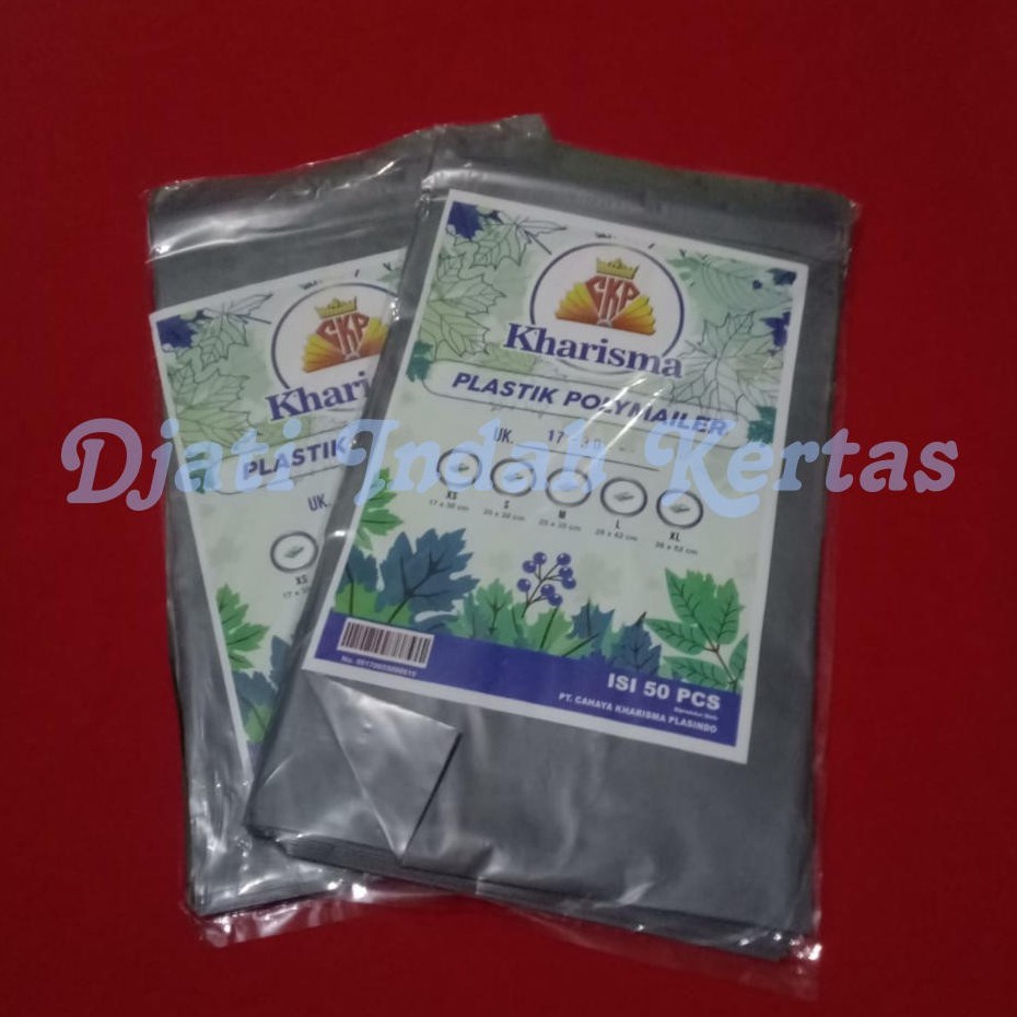 Plastik Packing Polymailer - KHARISMA - Ukuran 17 x 30 Warna Silver Isi 50 pcs