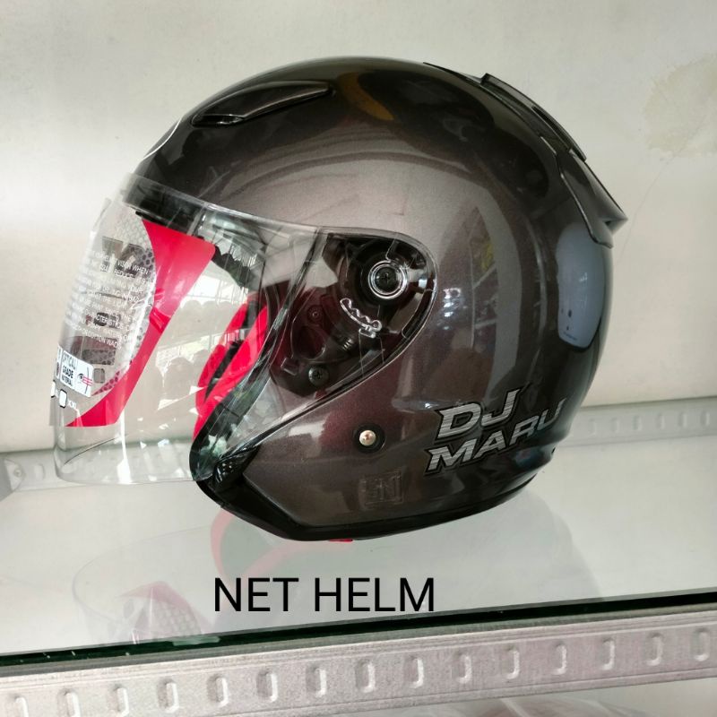 HELM KYT DJ MARU SOLID GUN METAL ORI KYT DJ MARU