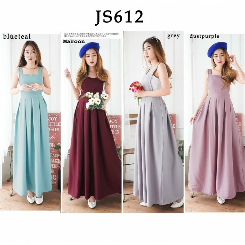JUMPSUIT ROK OVERALL SKIRT WANITA TANPA LENGAN JS612