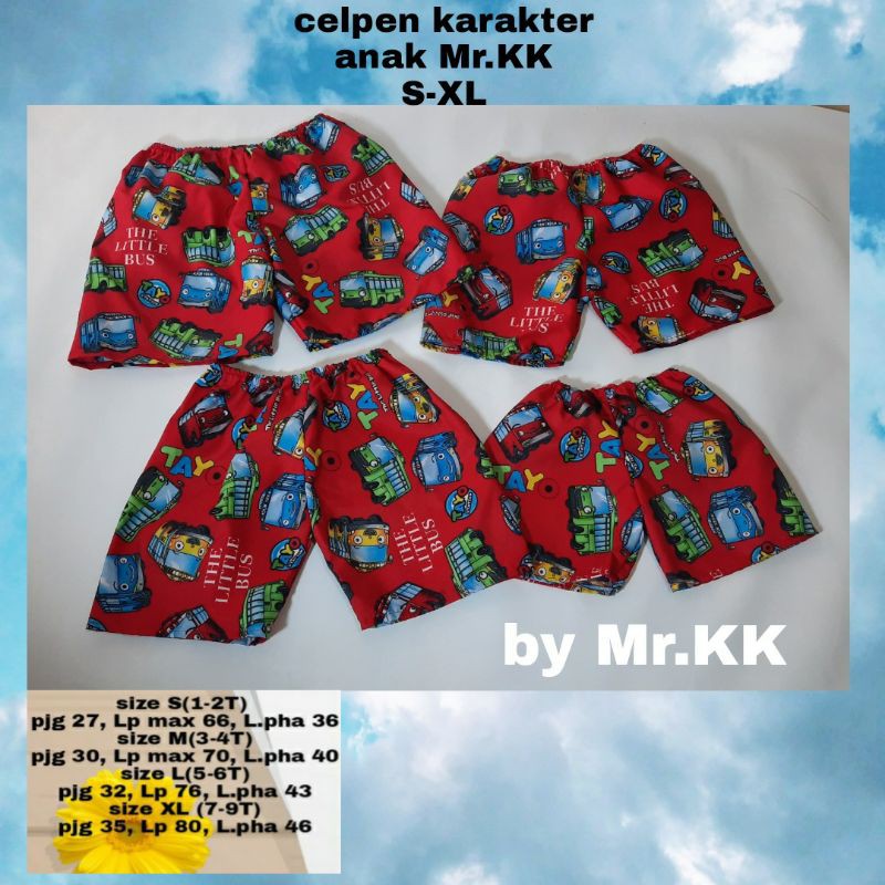 celpen Karakter anak Mr.KK size S-XL