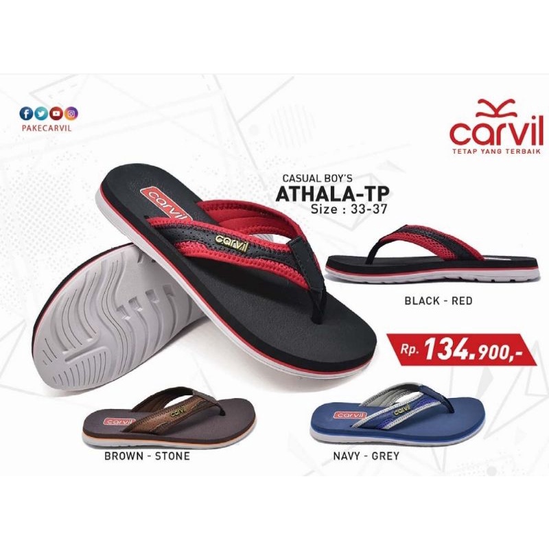 CARVIL ATHALA-TP | SANDAL CASUAL ANAK/ REMAJA ORIGINAL 100%