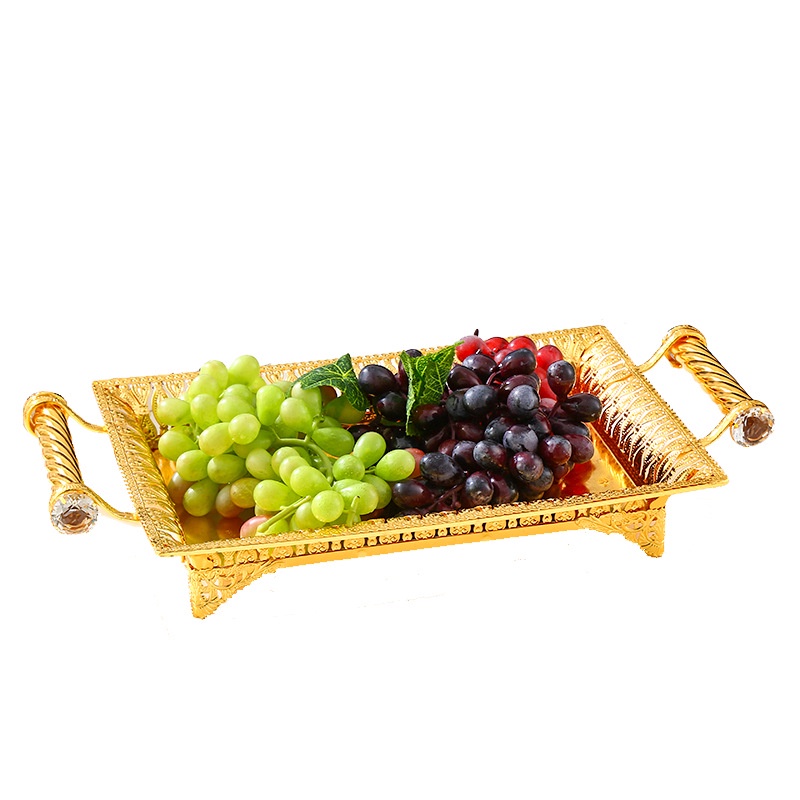 Golden Fruit Tray 35x22cm/32x22cm - Nampan buah Mewah Emas Dekorasi Penyimpanan