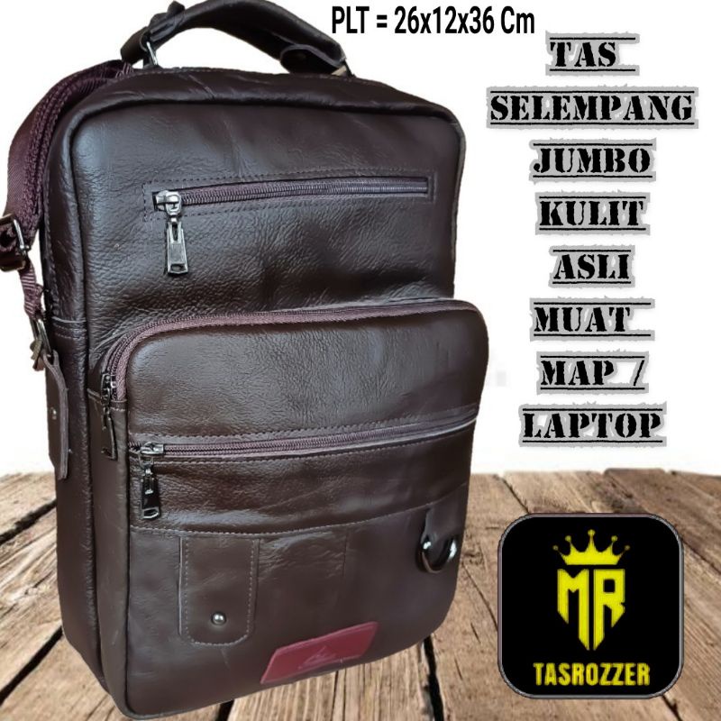 Tas kantoran kulit asli Garut original muat laptop dan map