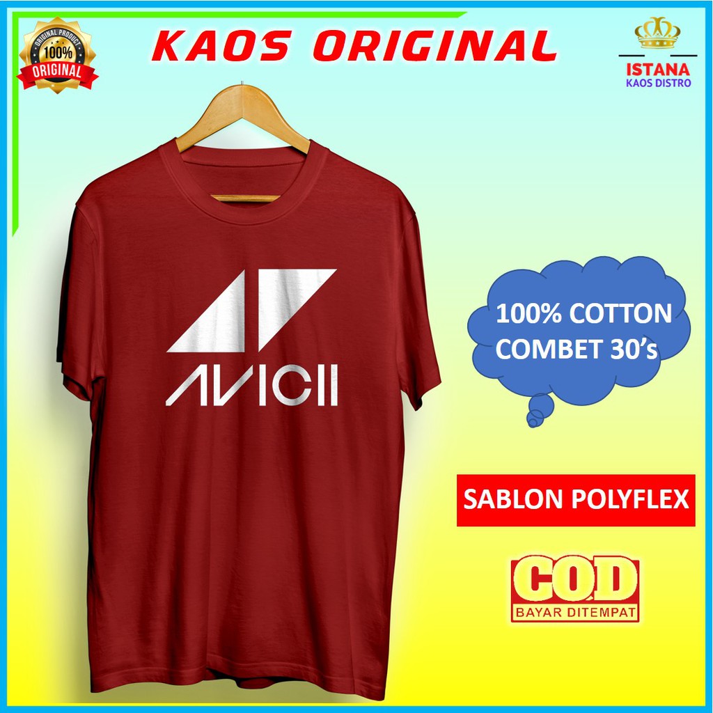Baju Kaos Band Distro Cowok Pria Murah Original Keren Lengan Pendek Avicii kd141