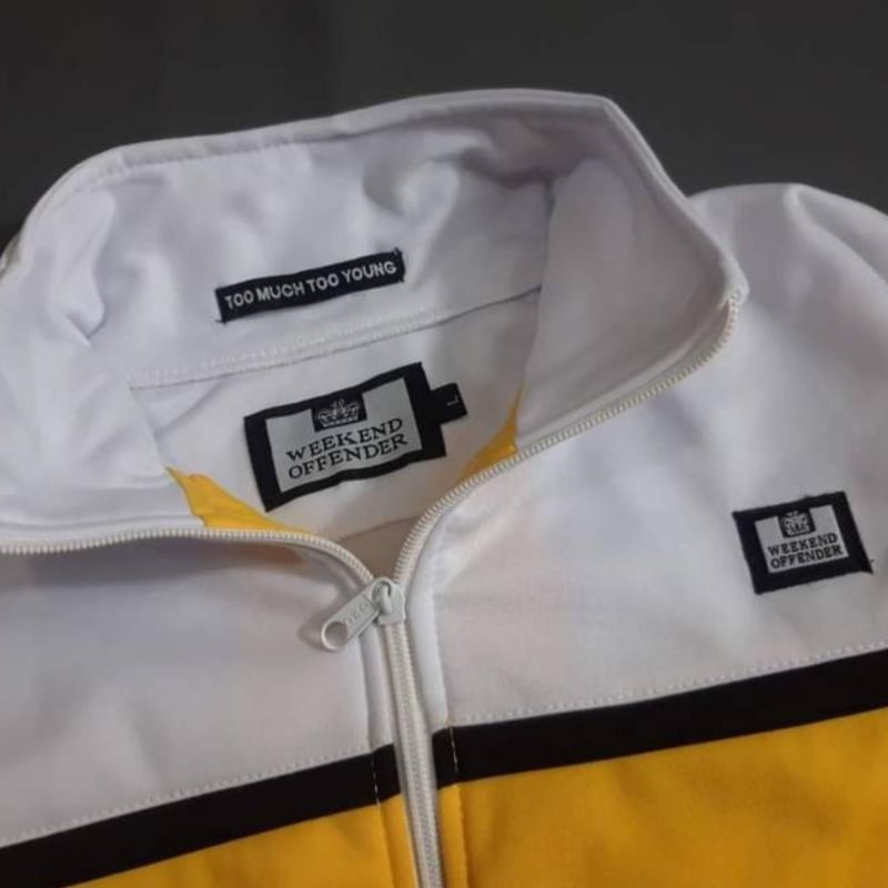 TRACKTOP WEEKEND OFFENDER WHITE YELLOW FULL TAG LABEL