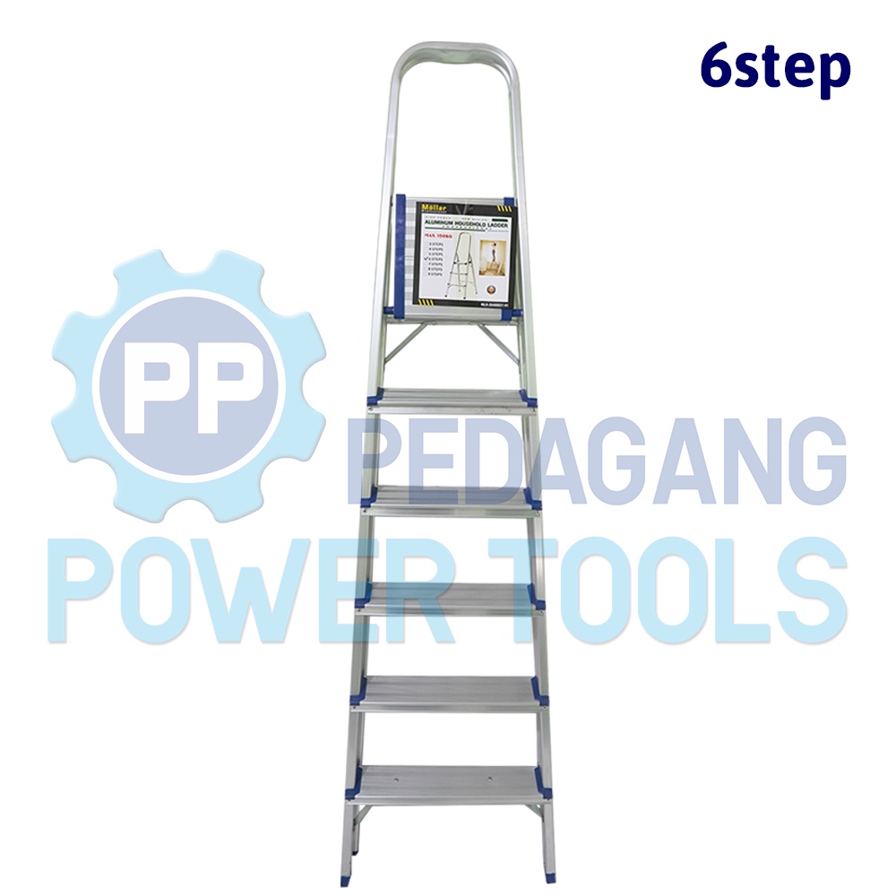 MOLLAR TANGGA RUMAH ALUMINIUM 6 STEP 1.8 METER LIPAT TINGKAT LADDER