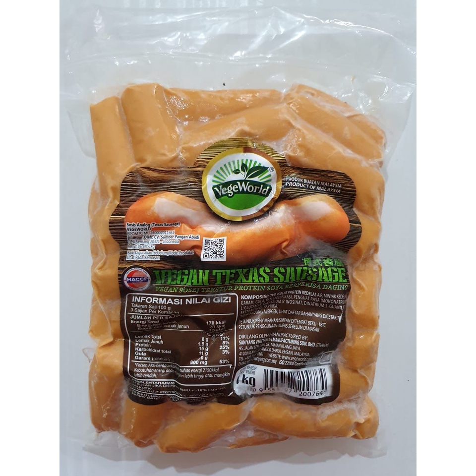 

Sausage Texas Vegan 1 kg VEGEWORLD