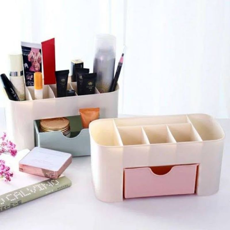 Rak Kosmetik Plastik Sergabuna / Kotak Make Up / Rak Kosmetik Laci Serbaguna / Laci Makeup Organizer Make Up Brush Storage