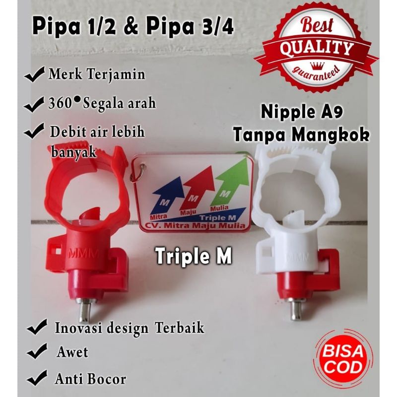 Nipel A9 Nepel Nipel Nipple Tempat Minum Ayam Petelur Broiler Layer, Nipel A5 AGZONE