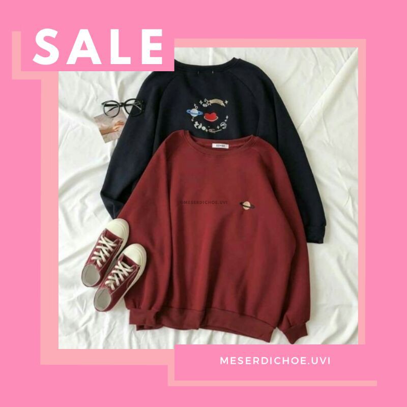 Mdc.u - Saturnus Hoodie Basic Sweater Casual Pria Wanita