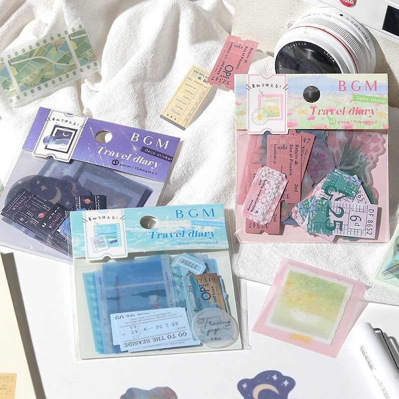 

Sticker BGM Travel Diary Tracing Paper Seal