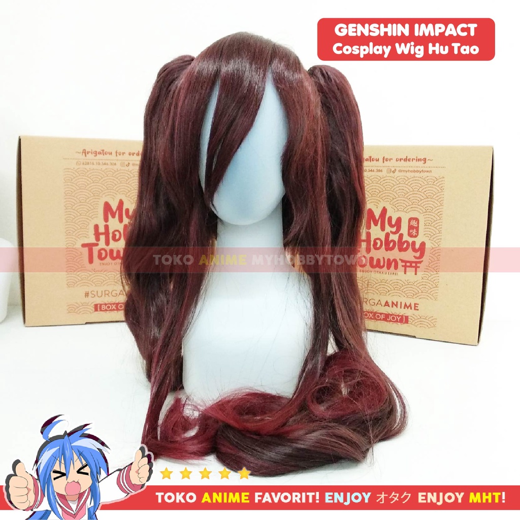 Wig Cosplay Anime Game Genshin Impact Hutao