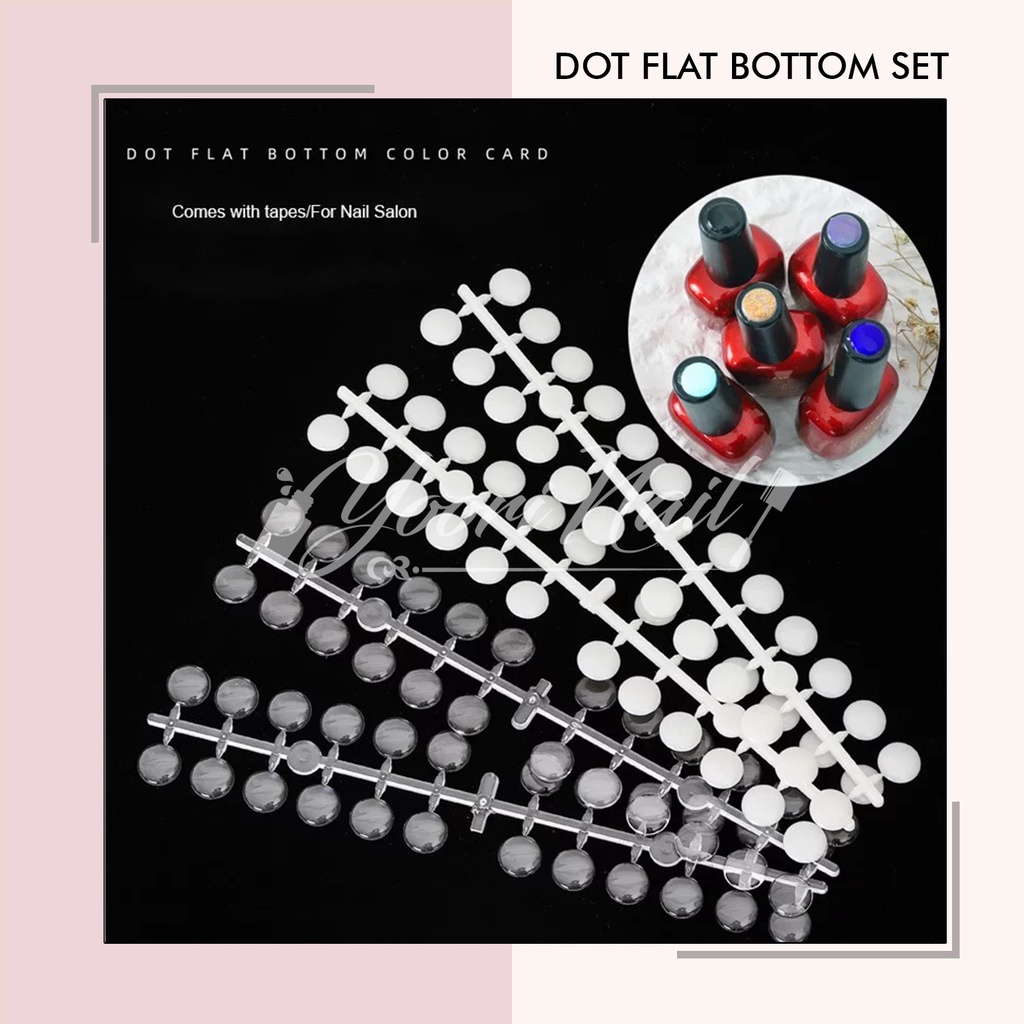 Dot Flat bottom display kutek nail art katalog warna kuku