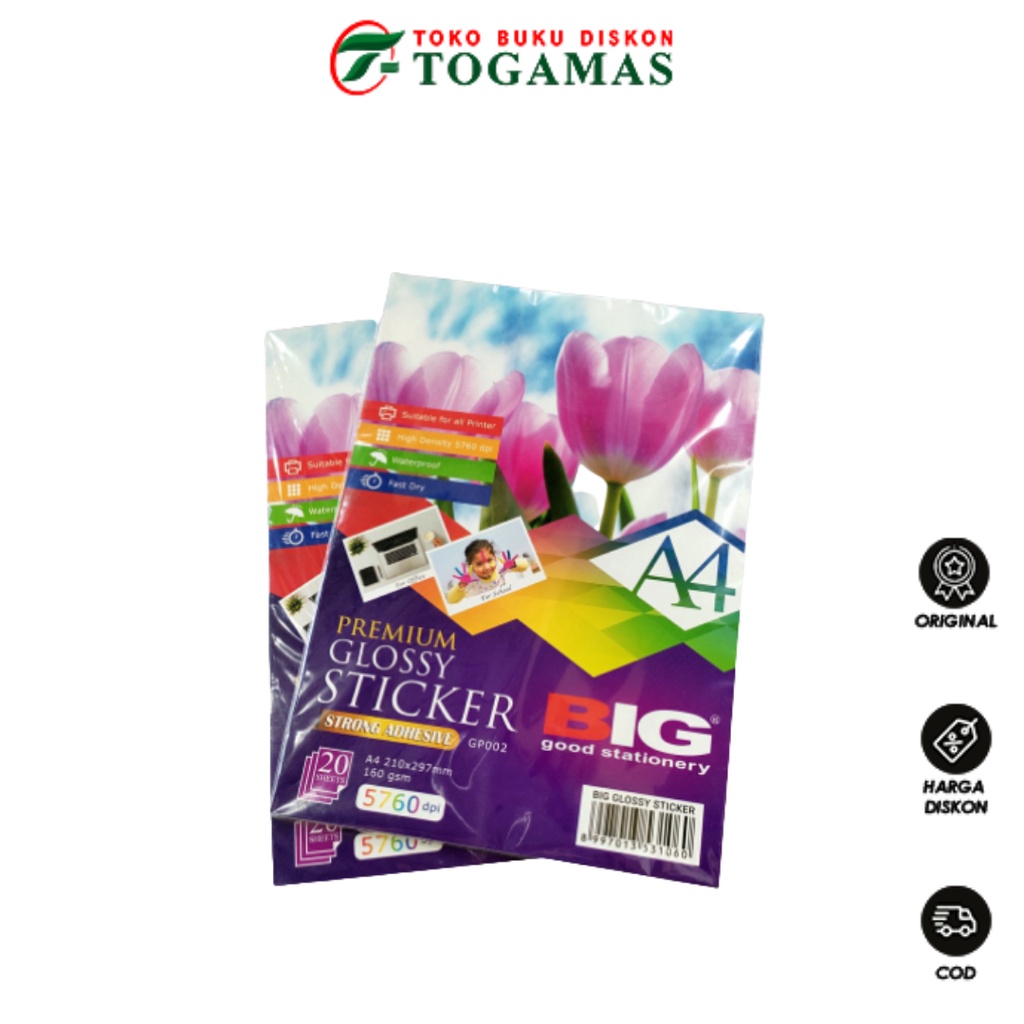

READY STOCK !! PHOTO PAPER GLOSSY STICKER A4/160GSM BIG