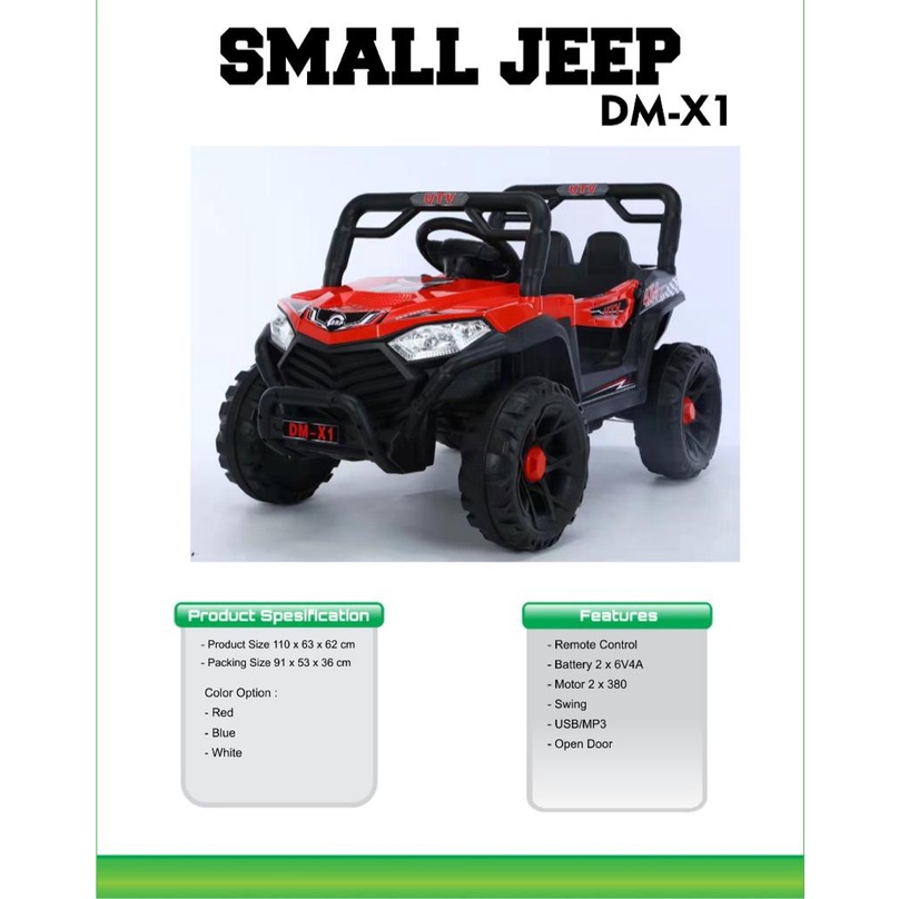 Mobil Aki Anak Jeep D-MX 1 / Mobil Aki Murah / Mobil Aki Anak