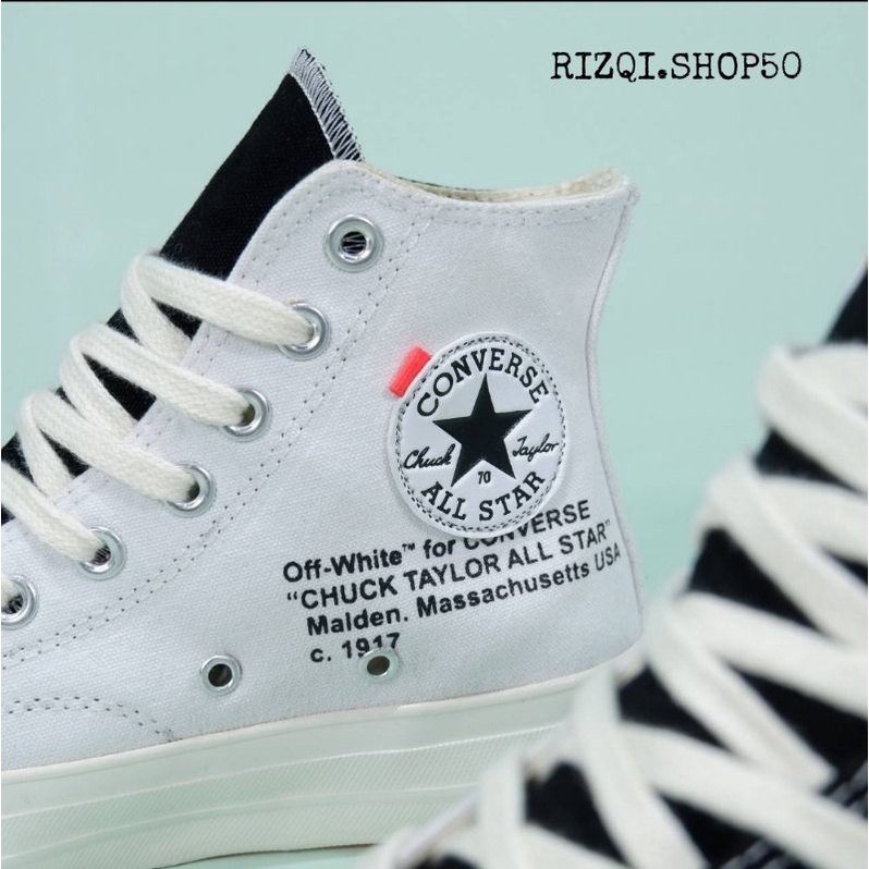 Sepatu Sneakers pria/wanita original 70s high BLACK CREAM X Off White-1