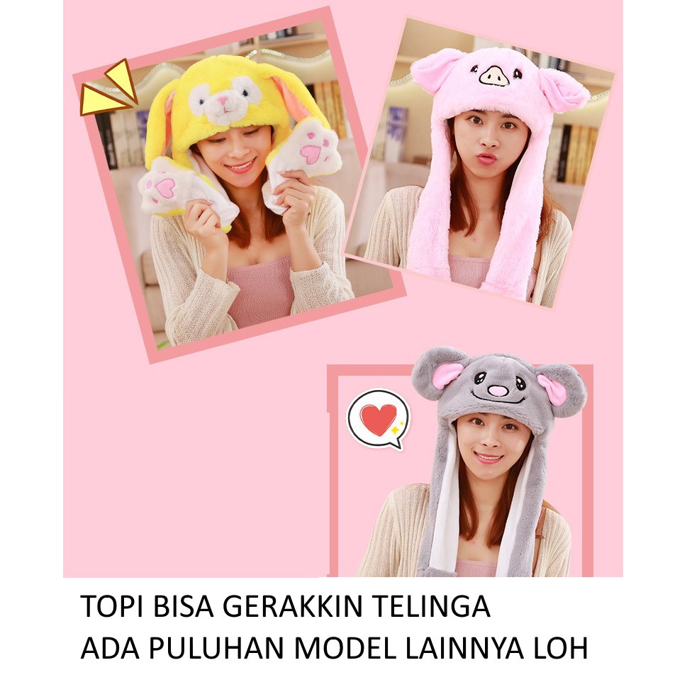 [LOGU] Topi bisa gerakkin telinga, Bunny korea hat