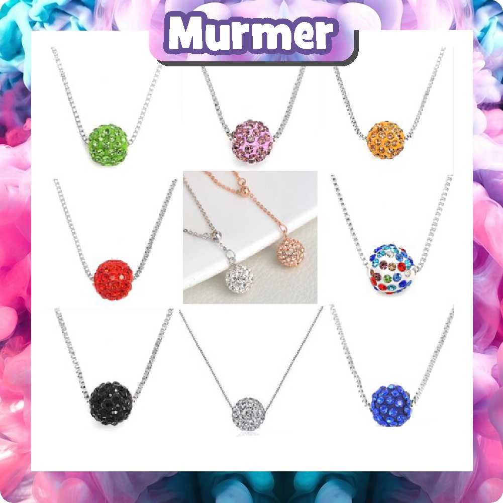 MurmerOfficial A011 Kalung Bulat Mutiara Necklace Fashion Korea Wanita Titanium Bola Diamond