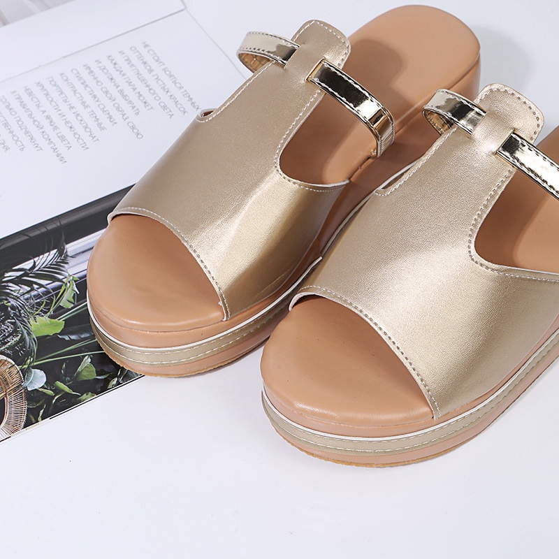 TBIG [COD] Sandal Slip On Wedges Megan Wanita Sepatu Korea Style Sekolah Kuliah