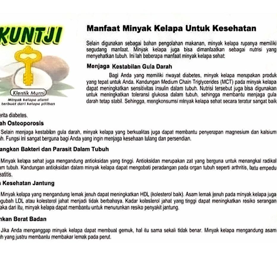 

PM6 MINYAK KELAPA ASLI 1000 ML MINYAK KLENTIK MURNI KUNTJI CB HR6