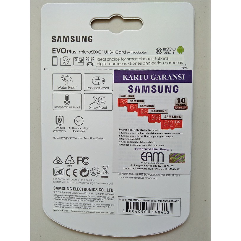 Samsung Evo Plus Micro SD 32GB 95MB/s Original