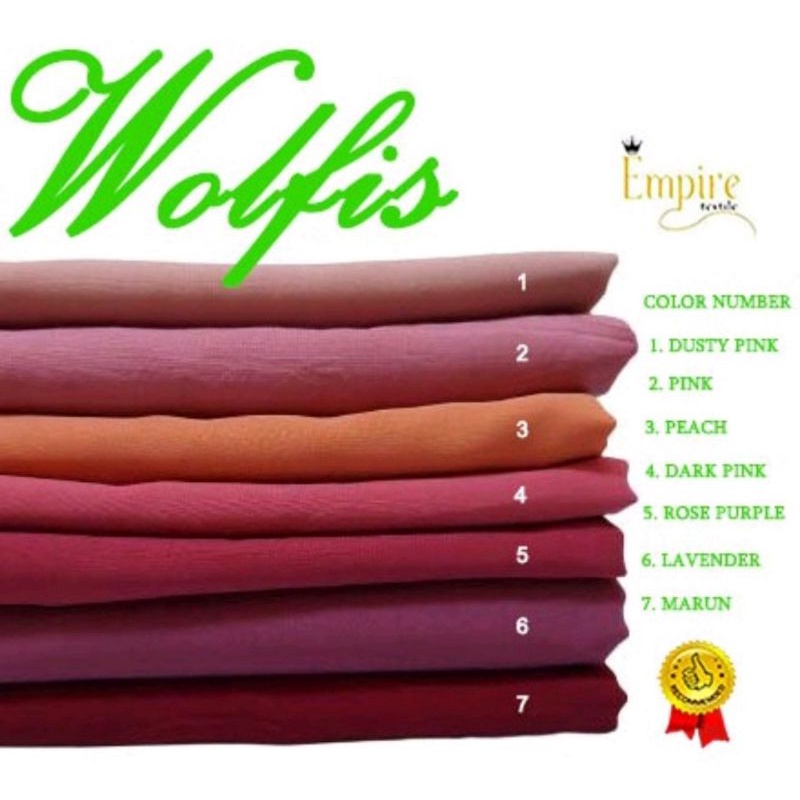 Kain wolfis Wolpeach Premium Harga Per Rol