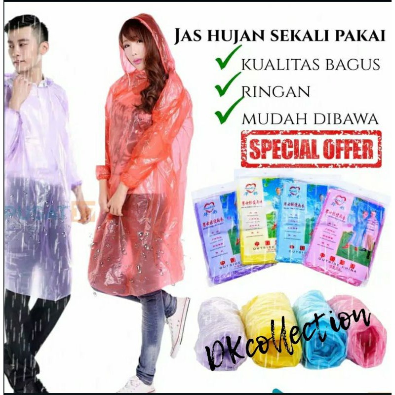 JAS HUJAN PLASTIK SEKALI PAKAI