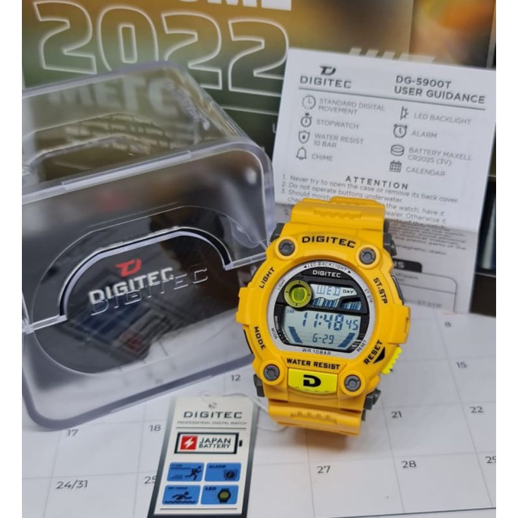 JAM TANGAN PRIA DIGITEC 6090 ORIGINAL RUBBER FREE TALI || DIAMETER 3.6CM ||