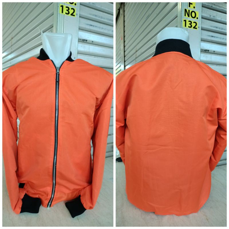 JAKET BOMBER ORANGE POLOS - JAKET PARASUT BOMBER
