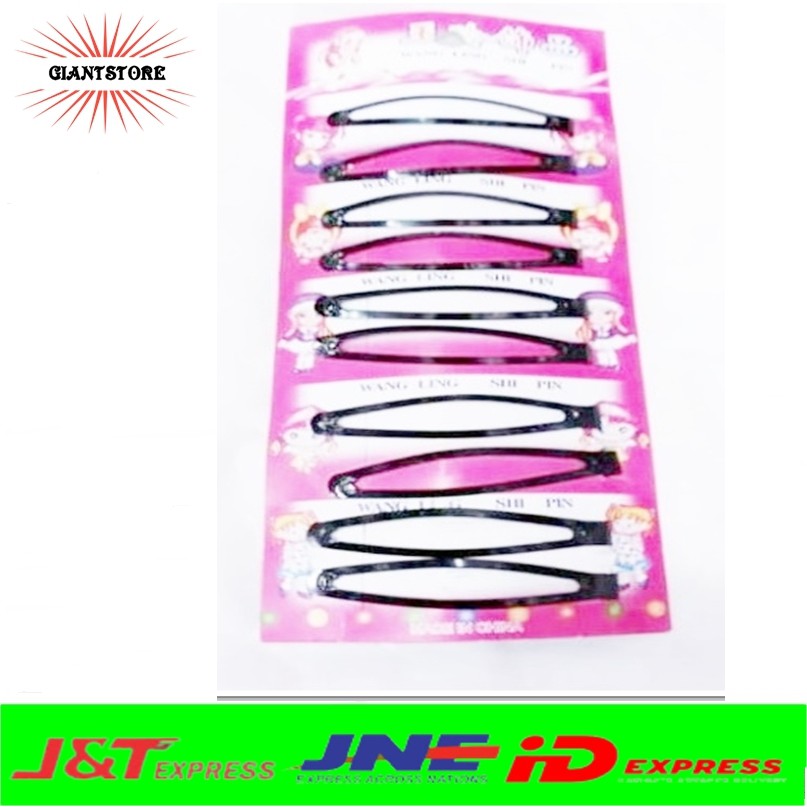 Jepit Rambut Hitam Kecil Pink