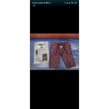 celana renang carbon TYR THRESHER BAJA bekas warna merah size 24
