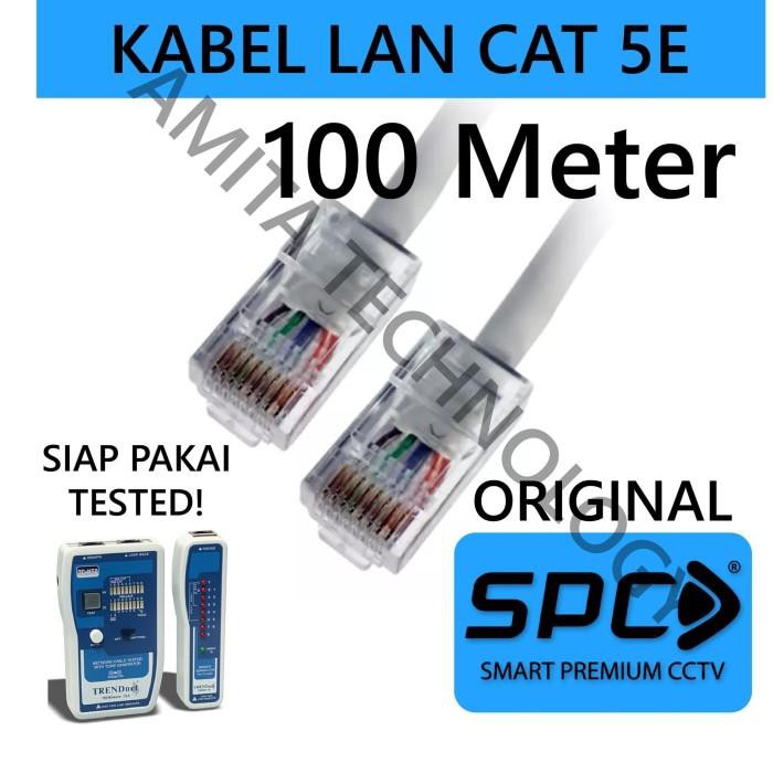 Termurah Kabel LAN SPC 100 Meter CAT5e Ethernet Jaringan WIFI/CCTV/Server/Indor Berkualitas