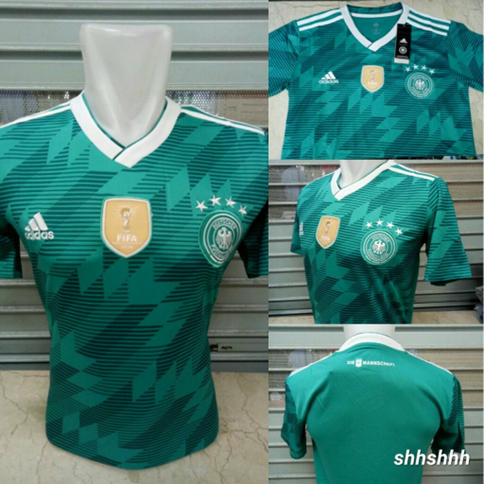JERSEY BOLA JERMAN AWAY OFFICIAL WORLD CUP PIALA DUNIA 2018 GRADE ORI - Hijau muda, M