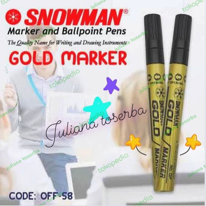 

Mantap Spidol Marker Gold Silver White W/Extra, Fine, Big Tip Snowman Japan Berkualitas