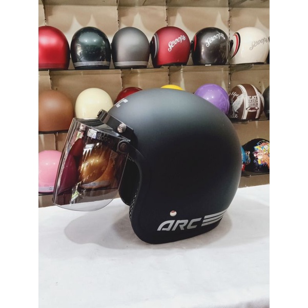 ARC Aizo Helm Bogo  Warna Hitam Doff Berlabel SNI Bisa COD Free Packing Kardus dan Bubble Wrap