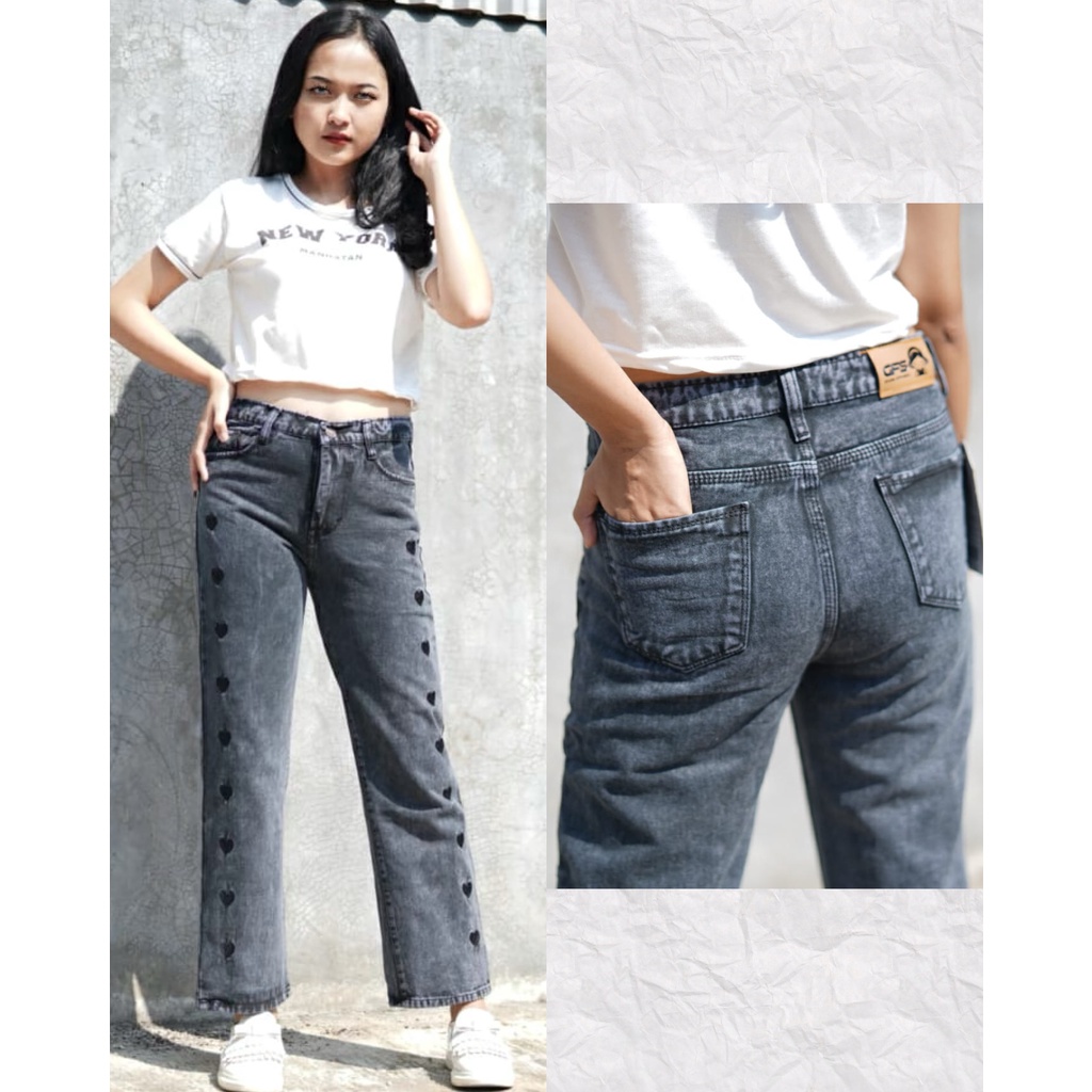 GFS MD LOVE EMBROIDERY KULOT JEANS