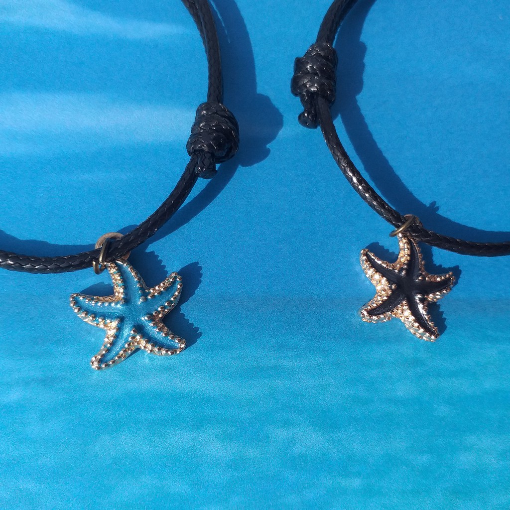 Gelang Tali Lucu Bintang laut Bahan Kulit Korea &amp; Satin accessories Fashion Charm Sea Star vintage