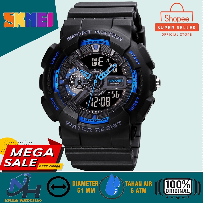 SKMEI 1688 1689 Jam Tangan Digital Analog Baby G Shock Anti Air Sport Pria Analog Elegan Water Resis