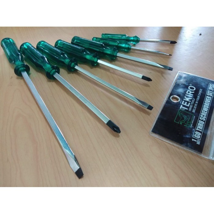 OBENG SET KETOK TEKIRO IMPACT DRIVE 7 PCS (SD-GT 0932)/SCREWDRIVER HIJAU/OBENG SET QUALITY