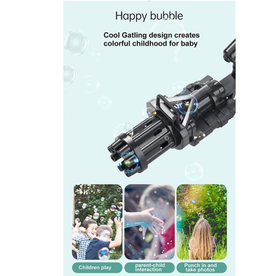 SD4V MAINAN ANAK BUBBLE ANAK SENJATA BUBBLE GUN ELEKTRIK PISTOL GUN CAIRAN SABUN BALON MAINAN OUTDOOR AMT