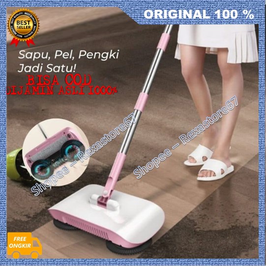 [BISA COD] Sapu Otomatis 3in1 Otomatis Tanpa Listrik Sapu Pel Pengki Jadi Satu ORIGINAL