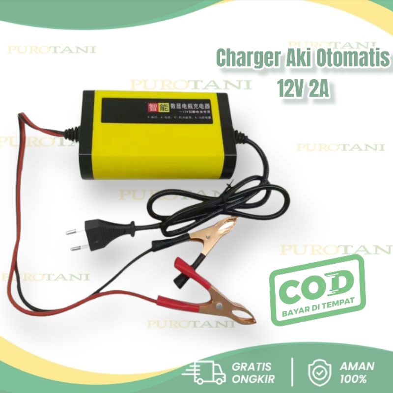 Charger Aki Battery Portabel Cas Aki Motor Mobil 12V 2A