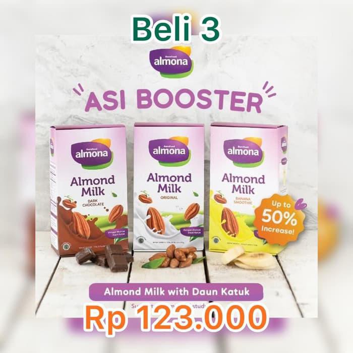 PAKET 3 BOX SUSU ALMOND MILK POWDER ASI BOOSTER ALMONA