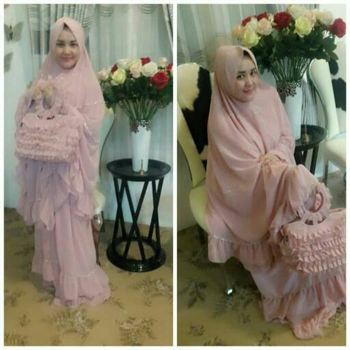 Diskon !!! Azurra Shop Mukena Ruffle Ori Al Gani Mekena Dewasa Fashion Muslim Murah
